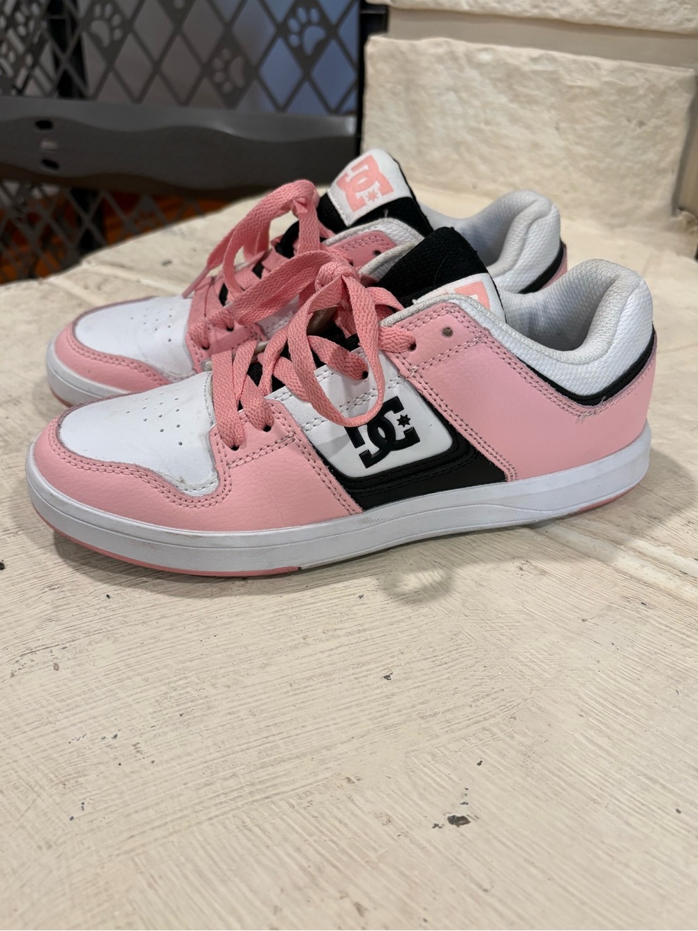 DC Pink White and Black Skate Sneakers - Picture 3 of 5